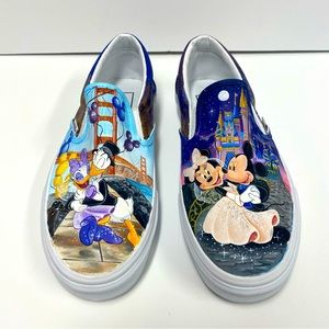 Custom Disney Themed Slip On Vans (Mens 8.5/ Womens 10)